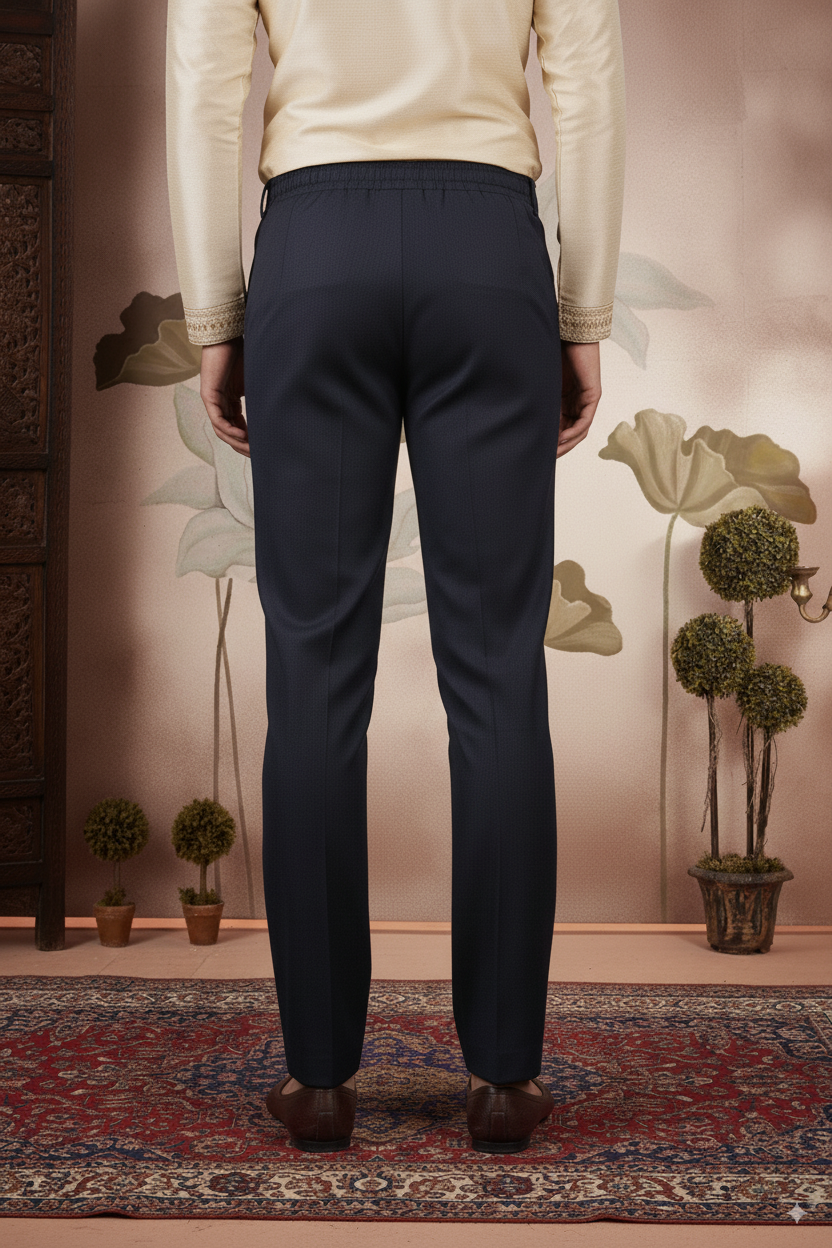 Black Cotton-Silk Pants