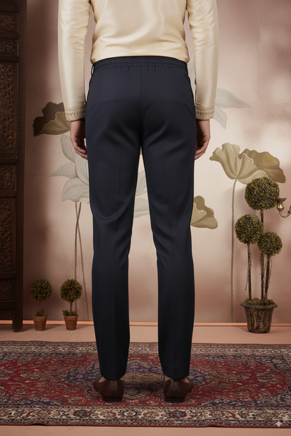 Black Cotton-Silk Pants