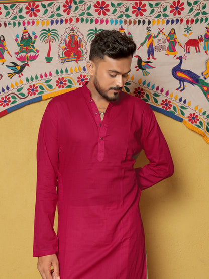 Pink Bandhani-Inspired Embroidered Kurta