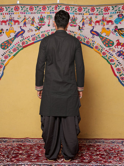 Black Kurta with Traditional Ethnic Motifs