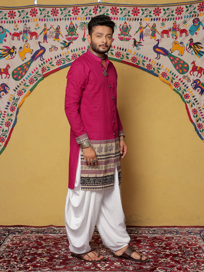 Pink Kurta with Traditional Ethnic Motifs