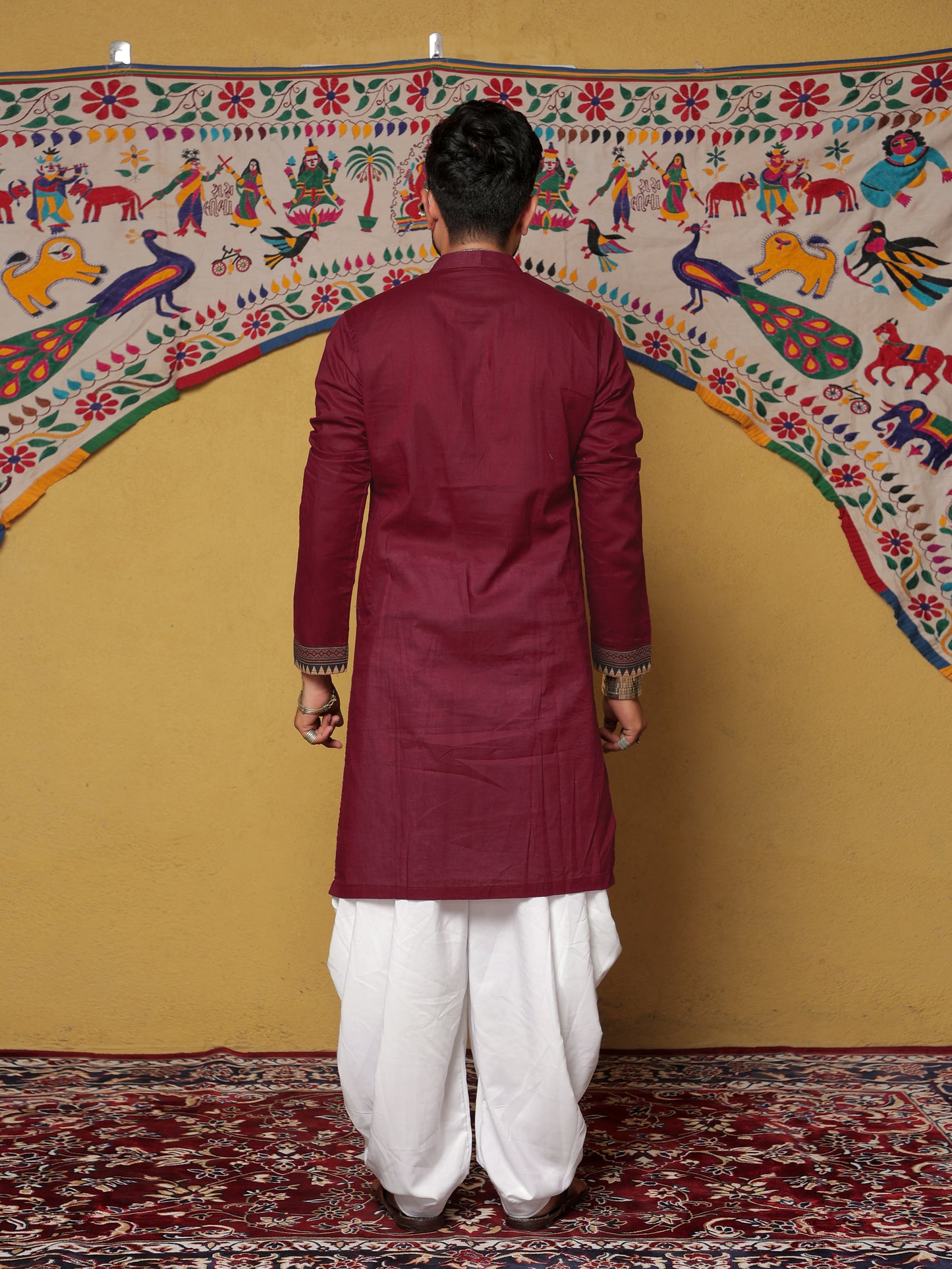 Maroon Kurta with Traditional Ethnic Motifs