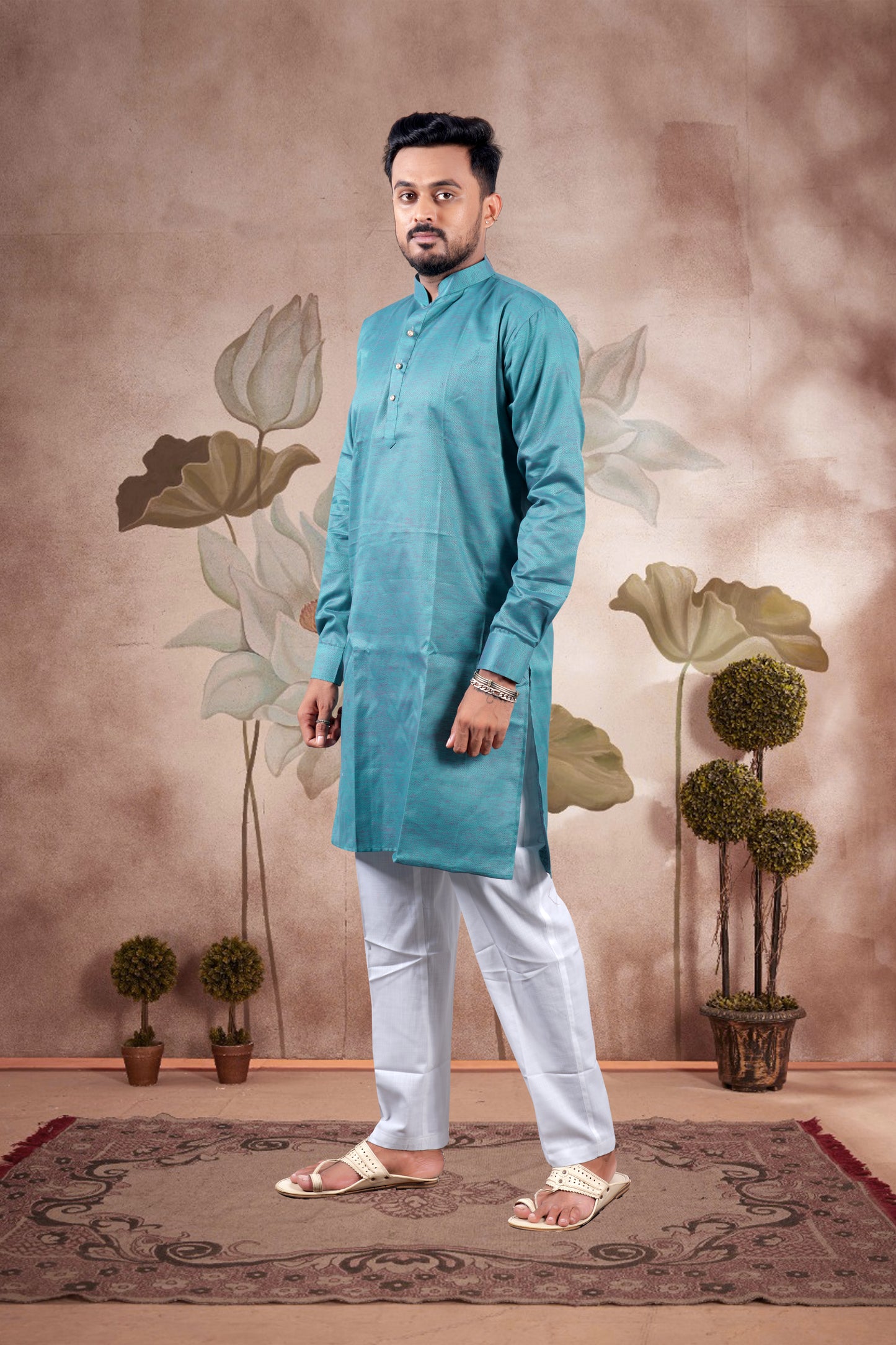 Rama Solid Cotton Kurta
