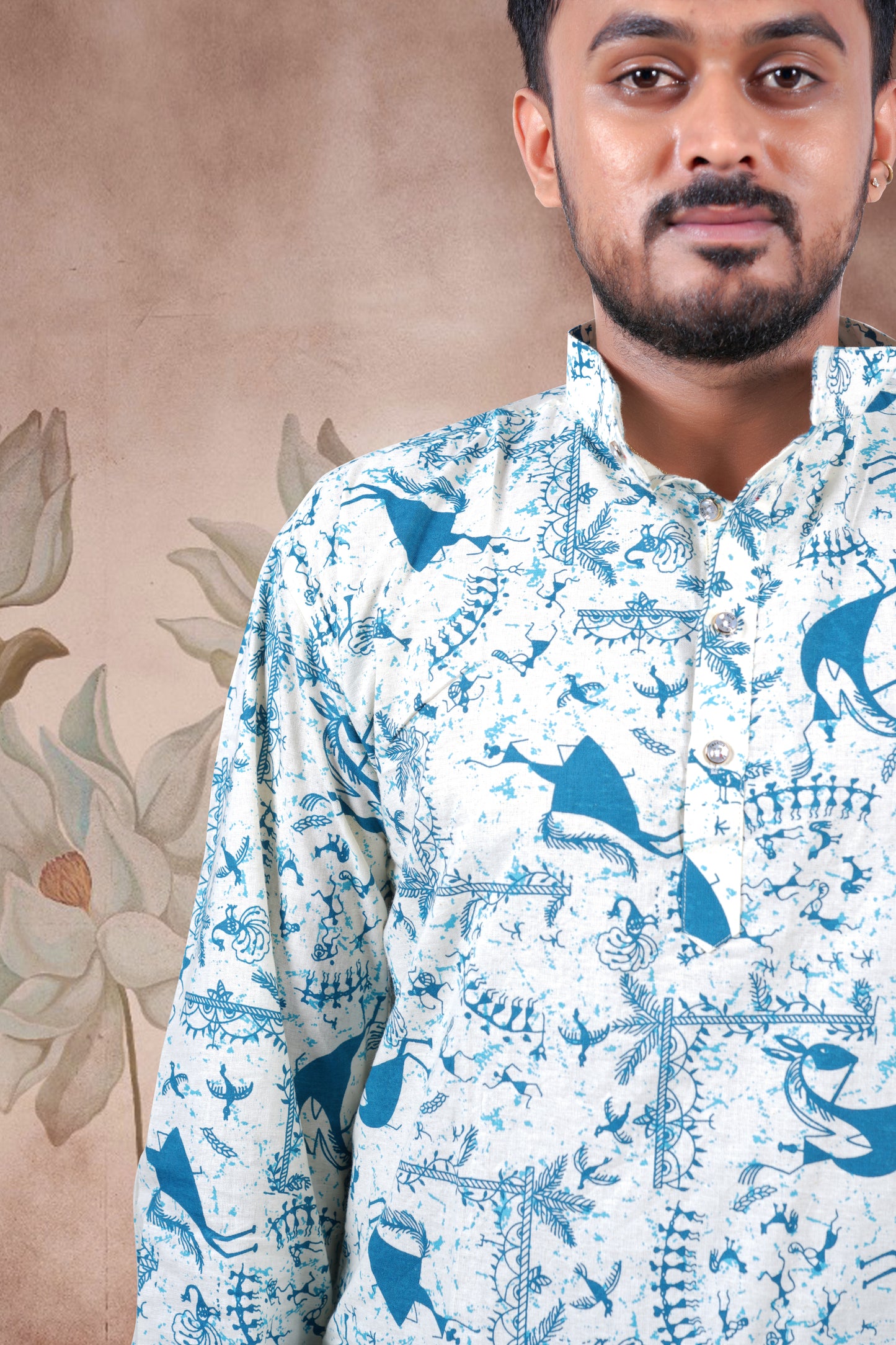 Warli Print Cotton Short Kurta