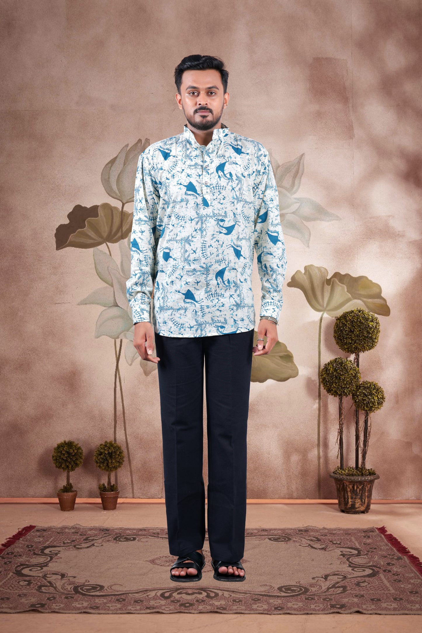 Warli Print Cotton Short Kurta